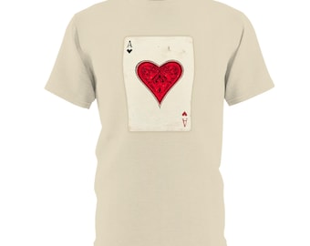 Ace of Hearts Romantic Unisex Graphic All Over Print, Fun Game Night Top