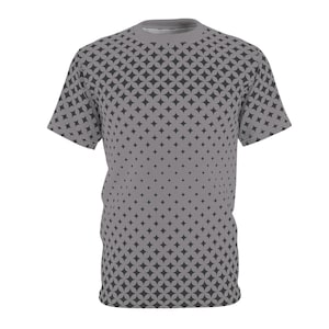 Träkolsgrå diamantmönster unisex t-shirt, modern minimalistisk grafisk överdel