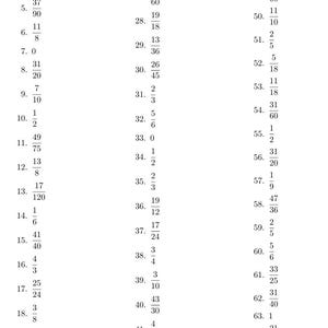 100 Fractions Addition and Subtraction Math Worksheet | PDF Printable ...