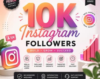 10 000 abonnés Instagram|  Livraison instantanée| Faites croître votre compte