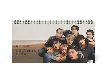 Calendario de escritorio K-Pop ATEEZ 2026 / Regalo para fans de ATINY, mercancía de K-Idol