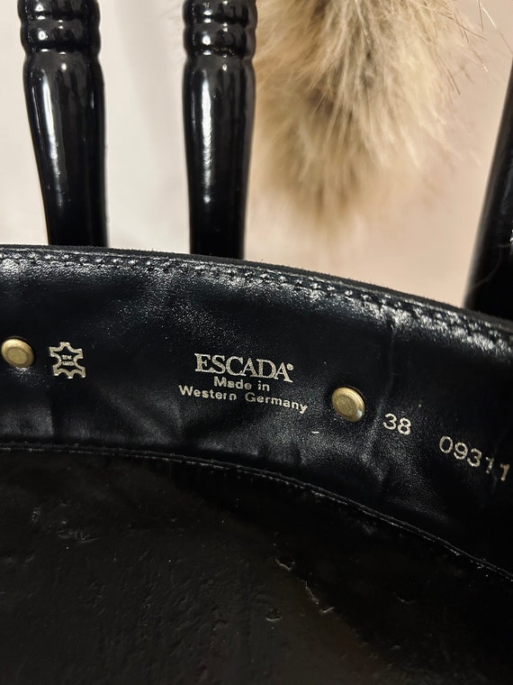 Mid 80s Escada West Germany Black Vevet Leather S… - image 5