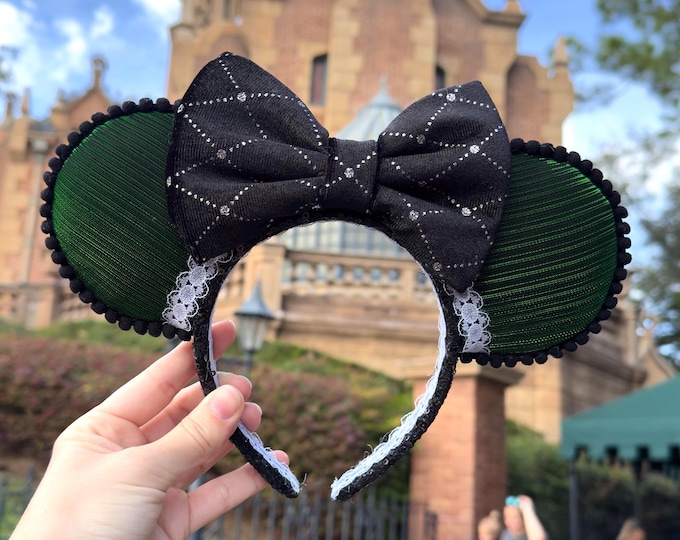 Haunted Mansion Mouse Ears Headband, Adult Minnie Ears, Handmade