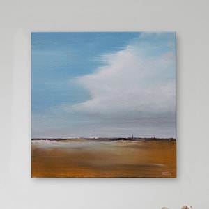 Original Landscape Painting: Acrylic on 10x10 Canvas, &quot;Wet Land&quot;