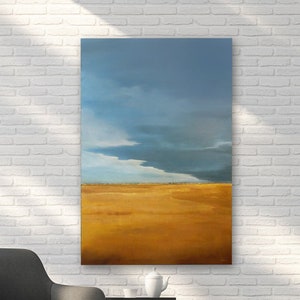 Wheat Field Painting: Original American Landscape Art on Canvas