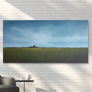 Large Landscape Painting on Stretched Canvas Gallery wrapped 1.5 deep, American Art & Collectible