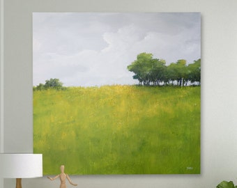 Painting Of Trees, Original Landscape Painting on gallery wrapped 1.5 deep Stretched Canvas. American Landscape