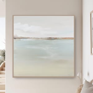 Coastal Abstract Painting: Original Acrylic & Oil Canvas Art