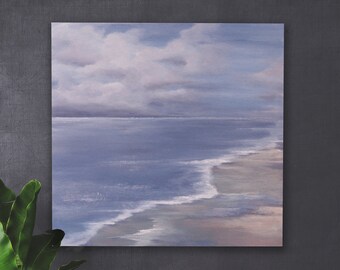 Large Original Ocean Beach Painting. Painting on Stretched Canvas 1.5 deep, Sides Painted, Wall Decor, Art & Collectible