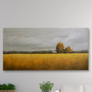 Landscape Wall Painting On Canvas.  Original Painting With Texture On Gallery wrapped stretched canvas 1.5 deep, American Landscape.