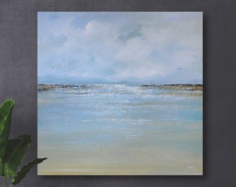 Beach Painting Acrylic Painting Large Seascape Low Tide - Etsy