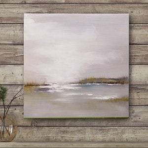 Painting on Canvas. Original Earth Tone Landscape Painting on Stretched Canvas, Ready to hang or frame. American Art.