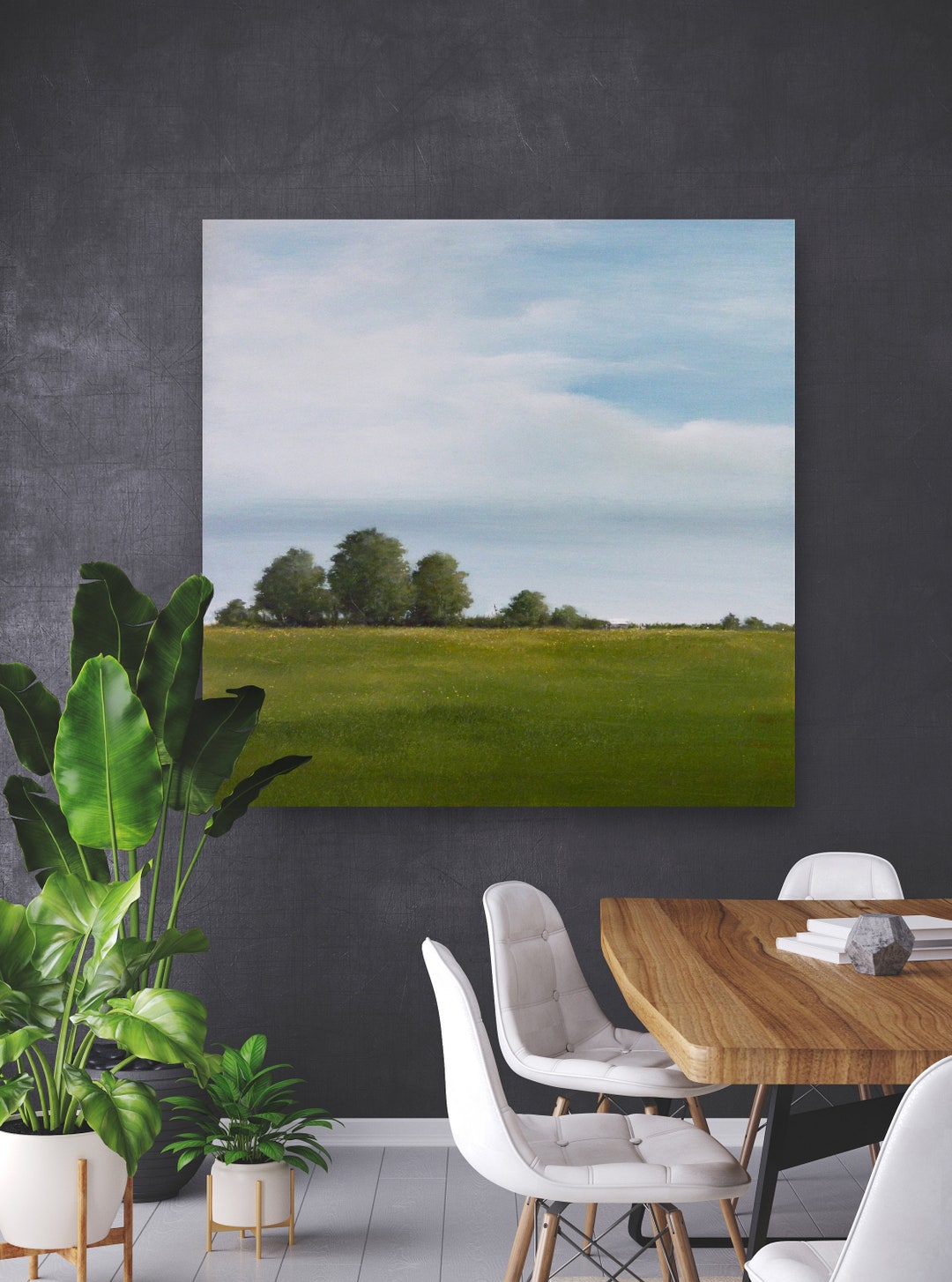 Painting for Living Room, Large Landscape Painting on Gallery Stretched ...