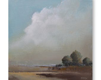 Original American landscape painting: 10x10 art on stretched canvas