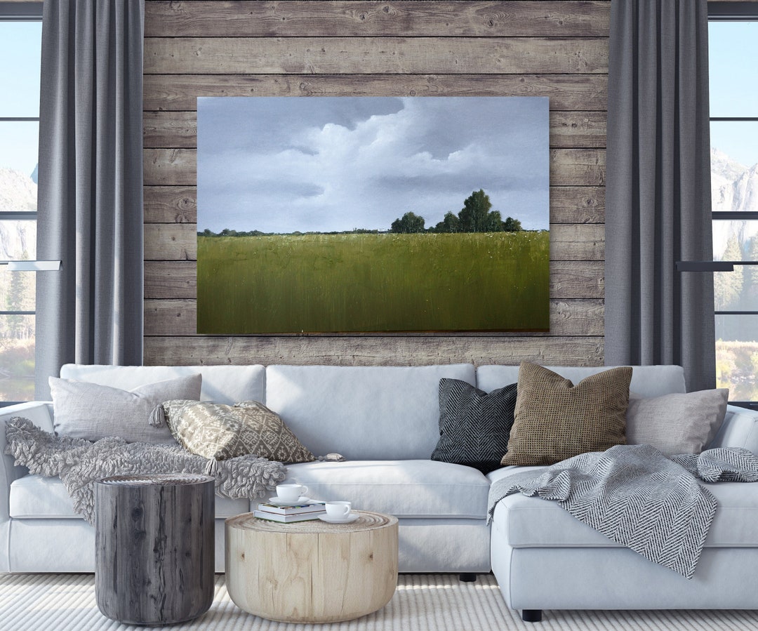LARGE Original LANDSCAPE PAINTING on Stretched Canvas. Gallery Wrapped
