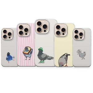 Duvtelefonskal Söta Roliga Fåglar TPU Gelskydd för iPhone 17 Pro Max, 16e, 15, 14, 13 & Samsung S26 Ultra, S25 FE, A57, A56, Pixel 10, 9A