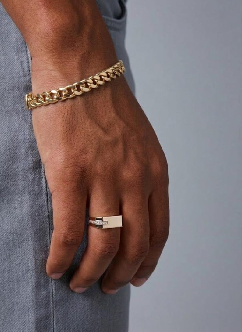 Mens Stackable Rings Round Cut Lab Grown Diamond Men's Wedding Band Ring, Mens Stacking ...