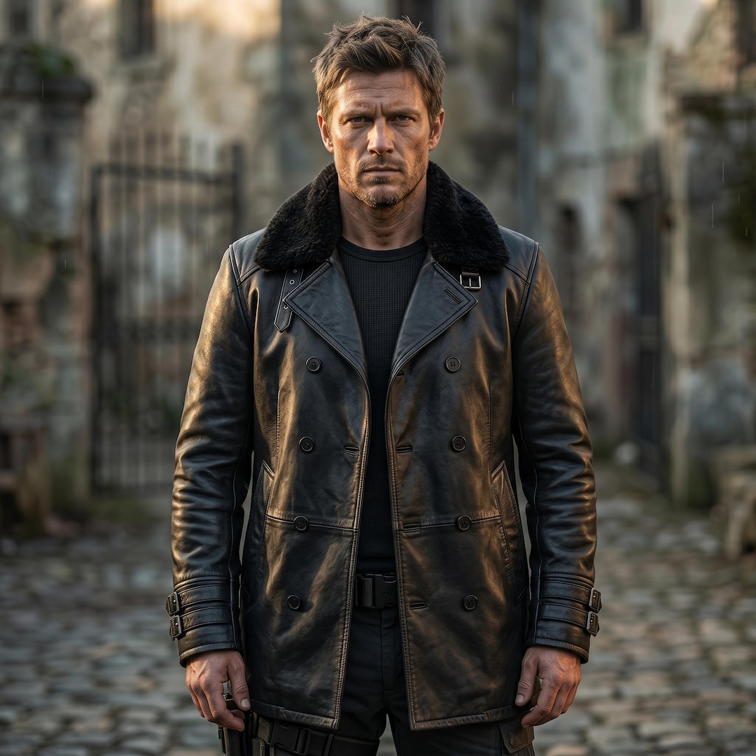 Handmade Resident Evil Black Leather Coat - Survival Horror Inspired ...