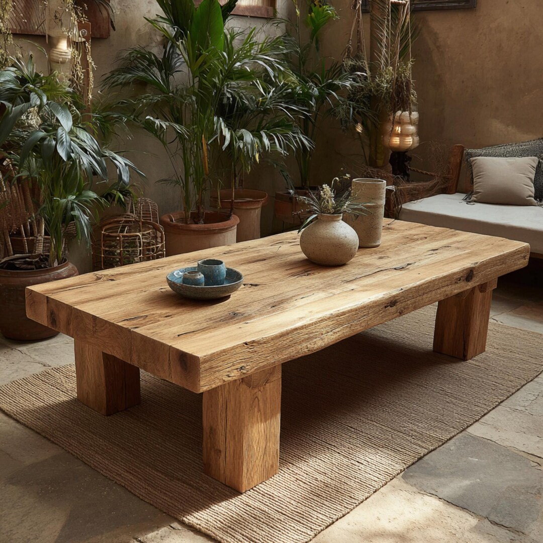 Handmade Solid Wood Coffee Table, Custom Rustic Modern Design - Etsy ...