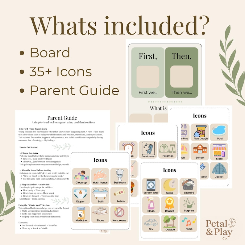First Then Board | Visual Routine, Toddler Schedule (PDF Pattern) - Etsy