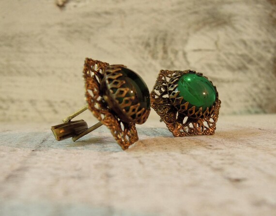 Vintage / Cabochon Polygon Cuff Links / Men's Cuf… - image 1