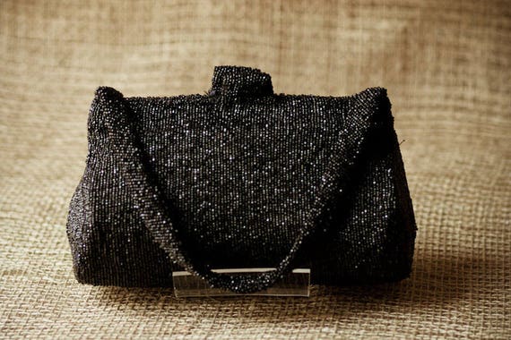 black beaded evening bag