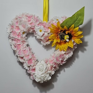 Hand made Light up Heart Shaped Floral Wreath