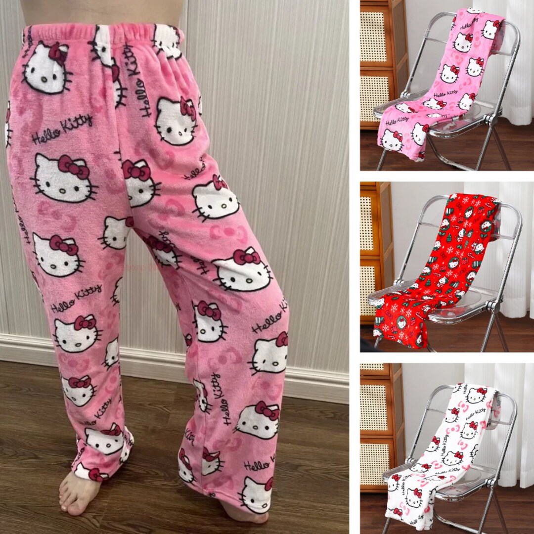 Pink Sanrio Christmas Hello Kitty Pajamas Pants Halloween - Etsy