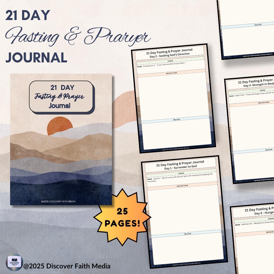 21 Day Fasting & Prayer Journal | Christian Devotional (PDF Printable ...