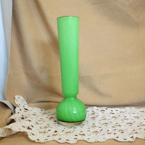 SALE Vintage Hand Blown Cased Glass Tall Bud Vase