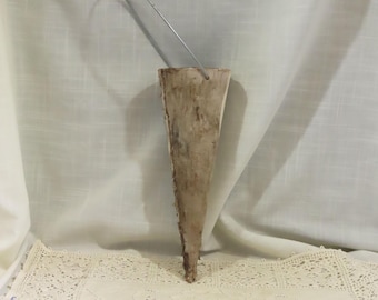 Vintage Hanging Vase Birchbark Cover With Metal Lining