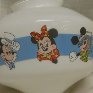 Vintage Mickey Mouse Minnie Mouse Milk Glass Globe Ceiling Fixture Disney Disneyana Light Fixture Cover