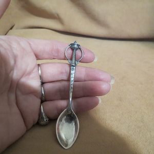 SALE Vintage Husky Towers Calgary Canada Sterling Silver Souvenir Spoon Reticulated Stem Hallmarked Spoon