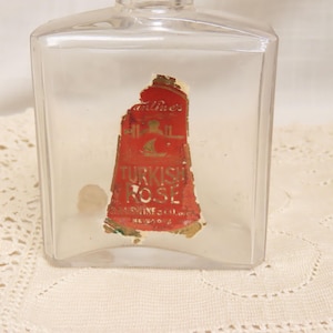 Antique A. A. Vantine&#39;s & Co. Turkish Rose Perfume Bottle Art Nouveau Bottle With Ground Glass Stopper Perfume Flacon