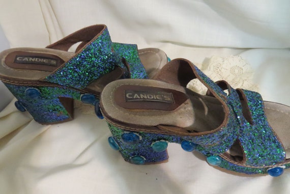 SALE Vintage Candies Sandals Glittered Bejeweled … - image 5