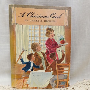Antique A Christmas Carol Book Illustrated Charles Dickens Rand McNally Company