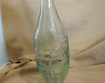 Antique Blown Glass Torpedo Bottle J&B Jewsbury and Brown Mineral Water Bottle Applied Lip Bottle Victorian Bottle Embossed Glass Bottle