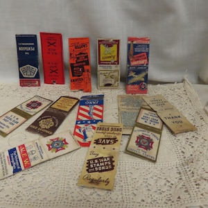 Vintatge WWII Match Book Covers Advertising Match Book Covers Militaria Match Book Covers
