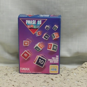 Vintage Phase 10 Würfelspiel Mit Zählblock Und Anleitung Unbenutzt Fundex