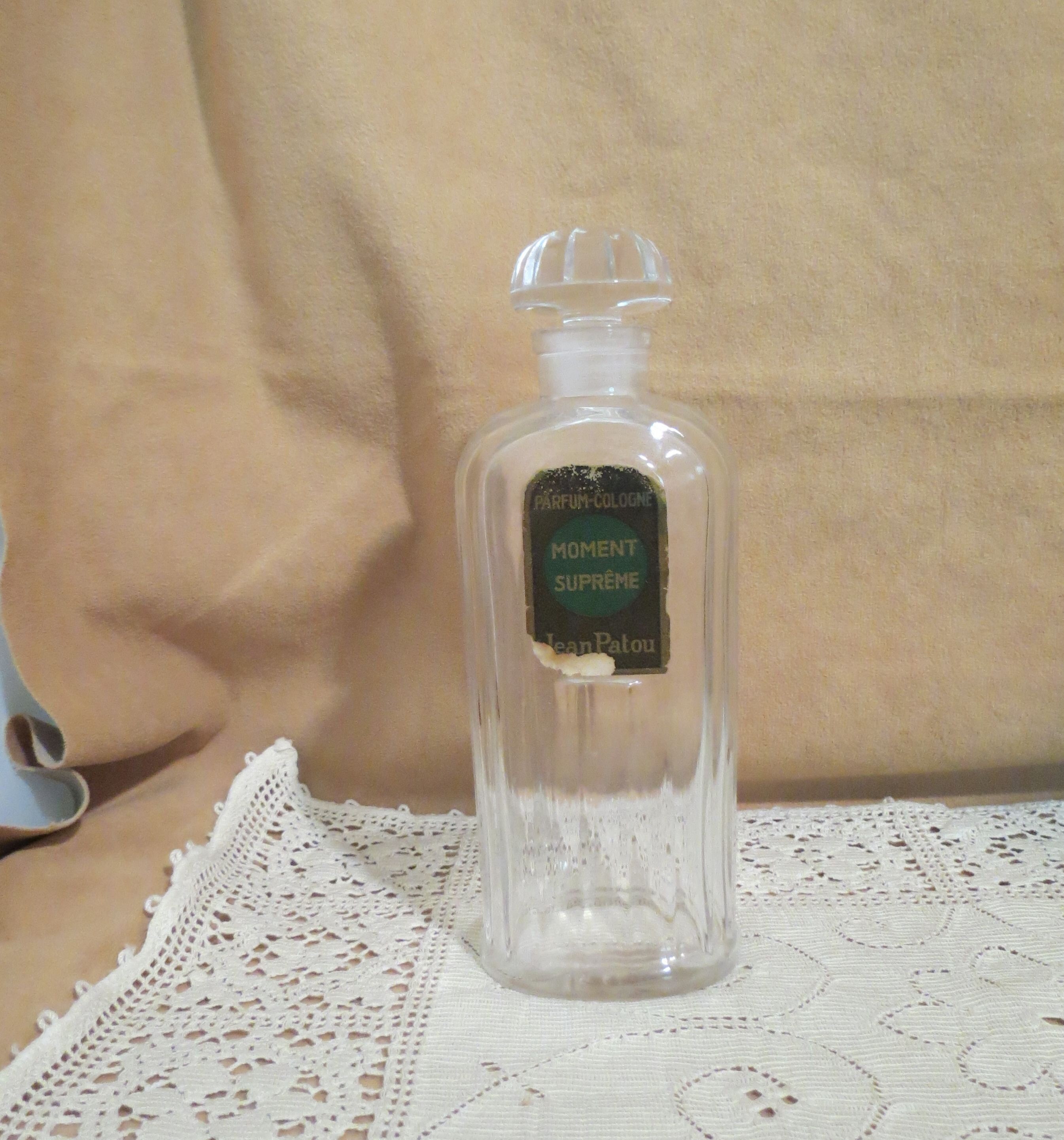 Vintage Mini JOY de Jean Patou Paris Black Art Deco Glass Perfume Bottle  Only