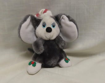 Vintage Applause Sugarplum Mouse Stuffed Toy Christmas Mouse No. 21124