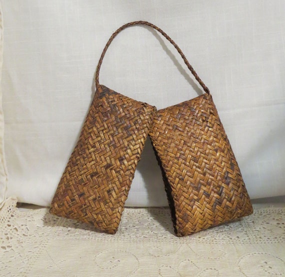 Vintage Hand Woven Bag With Strap Hand Woven Purse - image 2