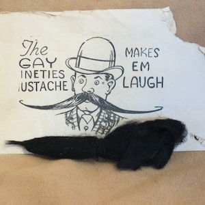 SALE Vintage Gay Nineties Mustache In Envelope Joke Mustache Fake Mustache Costume Mustache