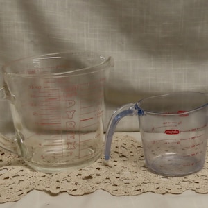 Vintage Pyrex 1 Quart Glasmätkopp 32 Oz Mätkopp Plast 1 Dopp Mätkopp Metrisk Mätkopp