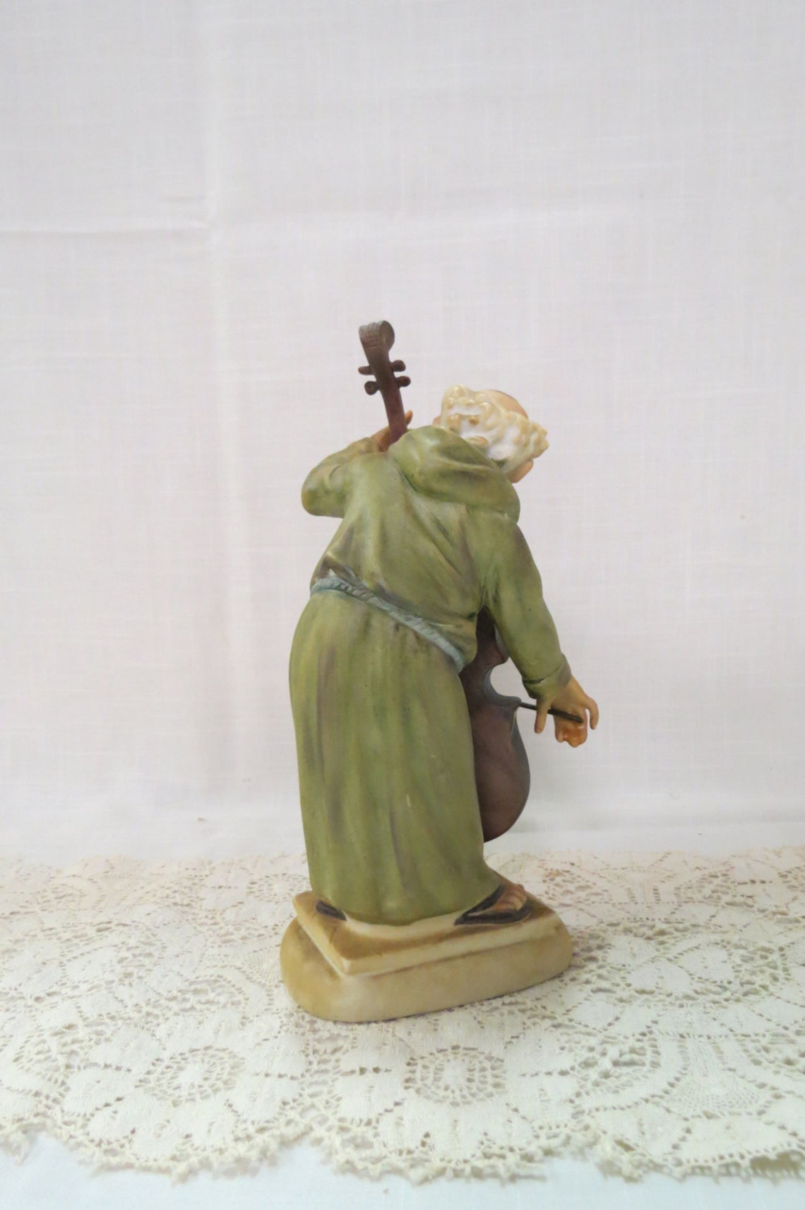 Vintage Lefton Monk Figurine Porcelain Bisque Hand Painted Etsy