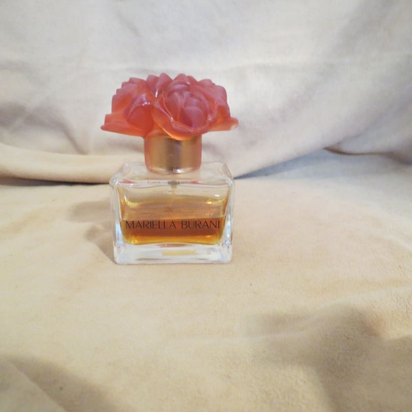 Vintage Large Mariella Burani Parfum De Toilette Vaporisateur With Contents Atomzier Perfume Bottle Roses Cap Made In Italy Perfume