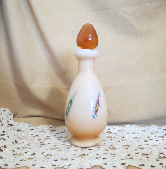 Vintage Cased Glass Hand Blown Large Perfume Bottl