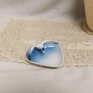 Vintage Metzler & Ortloff Germany Seagull Pin Tray Dresser Tray Hand Painted Porcelain Tray