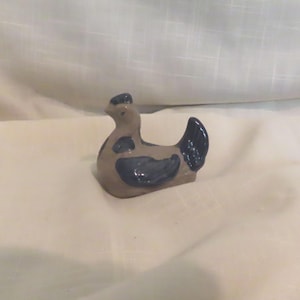 SALE Vintage Pottery Chicken Hand Painted Hen Figurine Chicken Figurine
