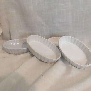 SALE Vintage Individual Casseroles Tart/Quiche/Creme Brulee&#39; Dishes Set of 4 Glazed Pottery Hello Fall Kitchen Gourmex